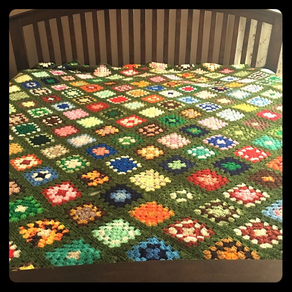 HANDMADE Other - 94x94” Handmade Multicoloured Afghan Throw/blanket